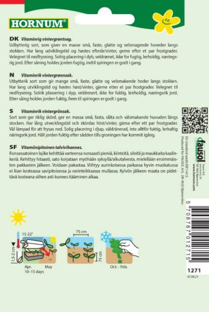 Natureseeds rosenkål groninger bagside