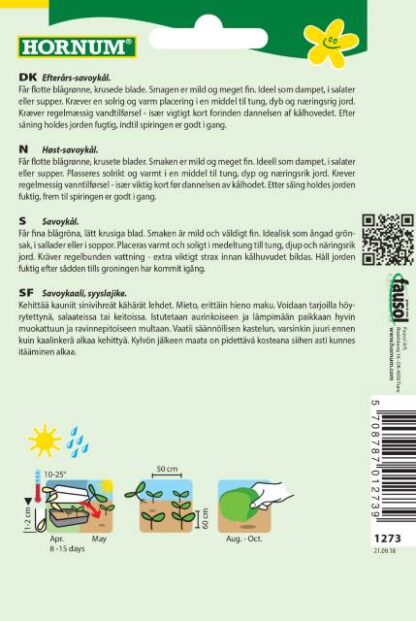 Natureseeds savoykål vertus 2 bagside